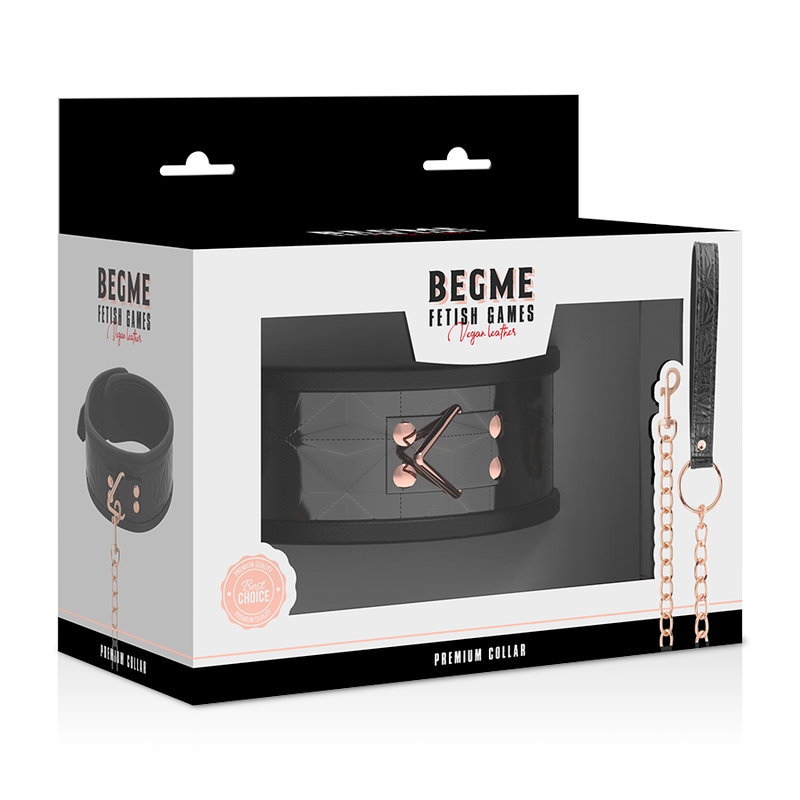 BEGME - BLACK EDITION PREMIUM COLAR DE COURO VEGAN - Sexshoptuga  Sexshoptuga 