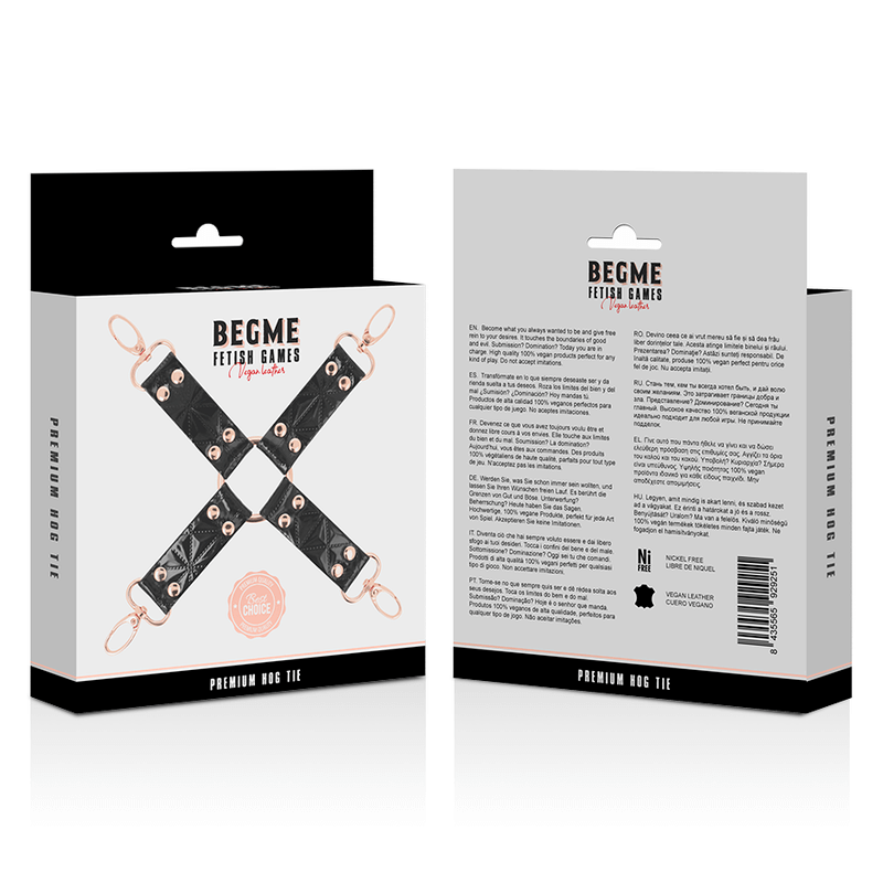 BEGME - BLACK EDITION HOG TIE DE COURO VEGANO - Sexshoptuga  Sexshoptuga 