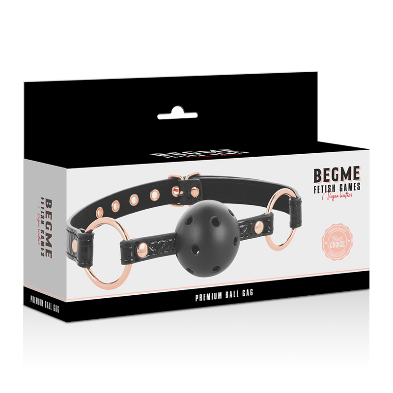 BEGME - BLACK EDITION BOLA GAG VEGAN COURO - Sexshoptuga  Sexshoptuga 