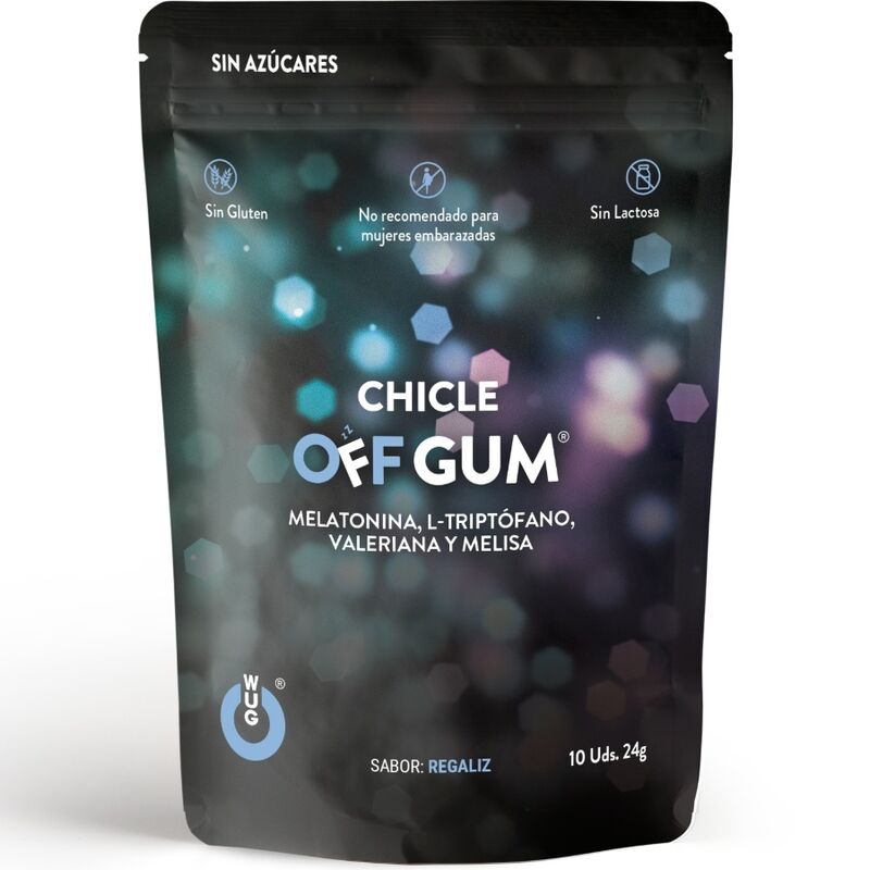 WUG GUM - OFF VALERIAN, TRYPTOPHAN, LEMON BALM AND MELATONIN 10 UNITS - Sexshoptuga Sexshoptuga 