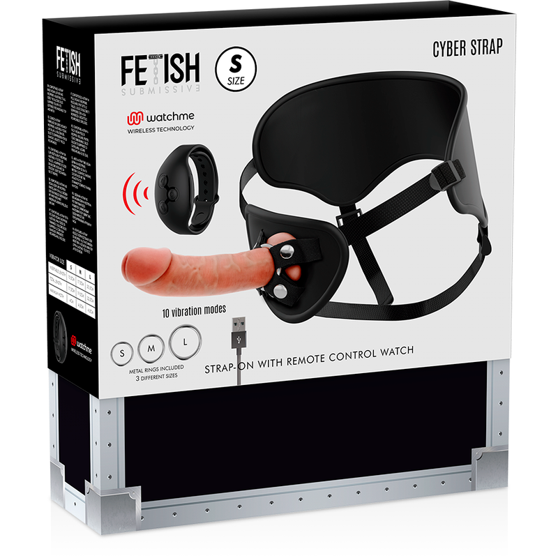 FETISH SUBMISSIVE CYBER STRAP - ARNÊS COM TECNOLOGIA DILDO WATCHME S DE CONTROLE REMOTO - Sexshoptuga  Sexshoptuga 