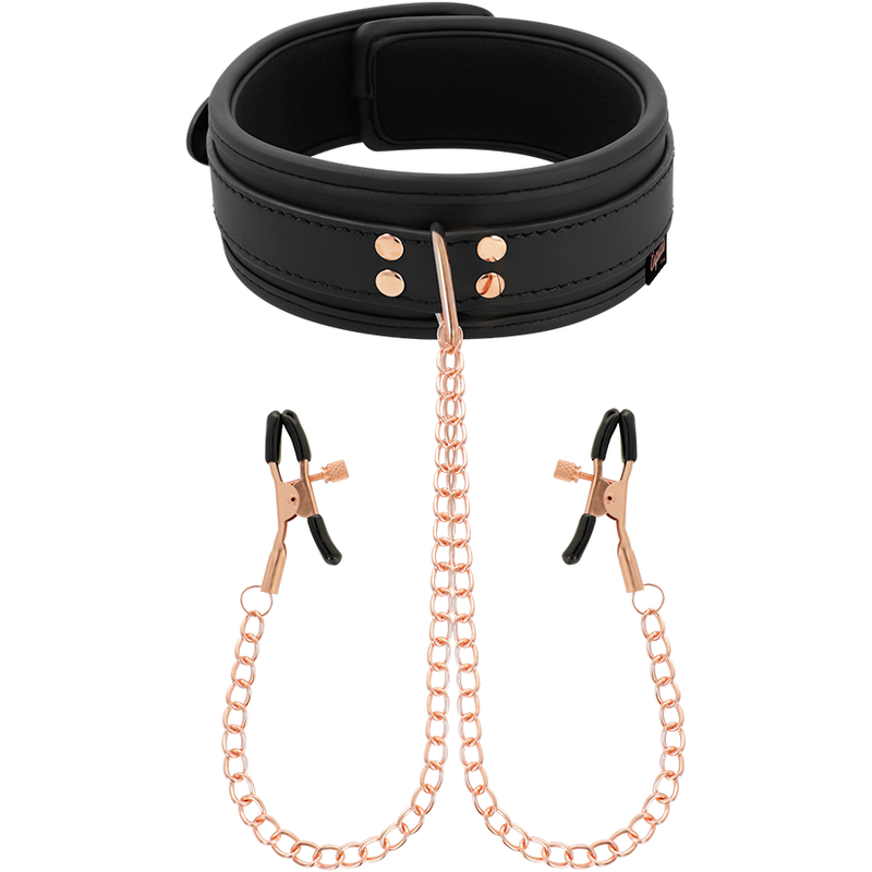 COQUETTE CHIC DESIRE - COLAR FANTASY NIPPLE CLAMP COM FORRO DE NEOPRENE - Sexshoptuga  Sexshoptuga 