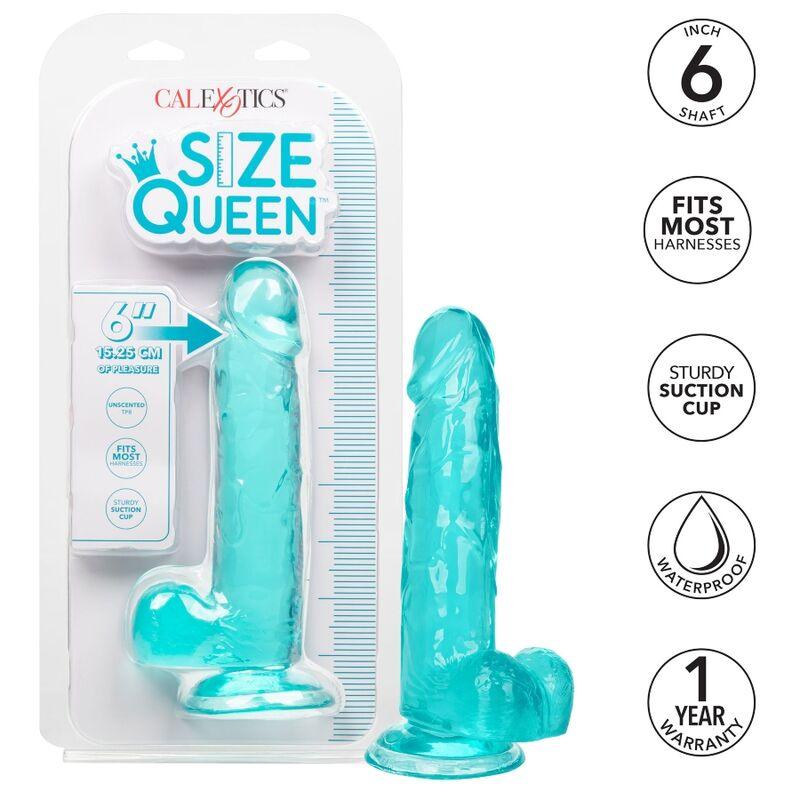 CALEXOTICS - DILDO QUEEN TAMANHO AZUL 15.3 CM - Sexshoptuga 