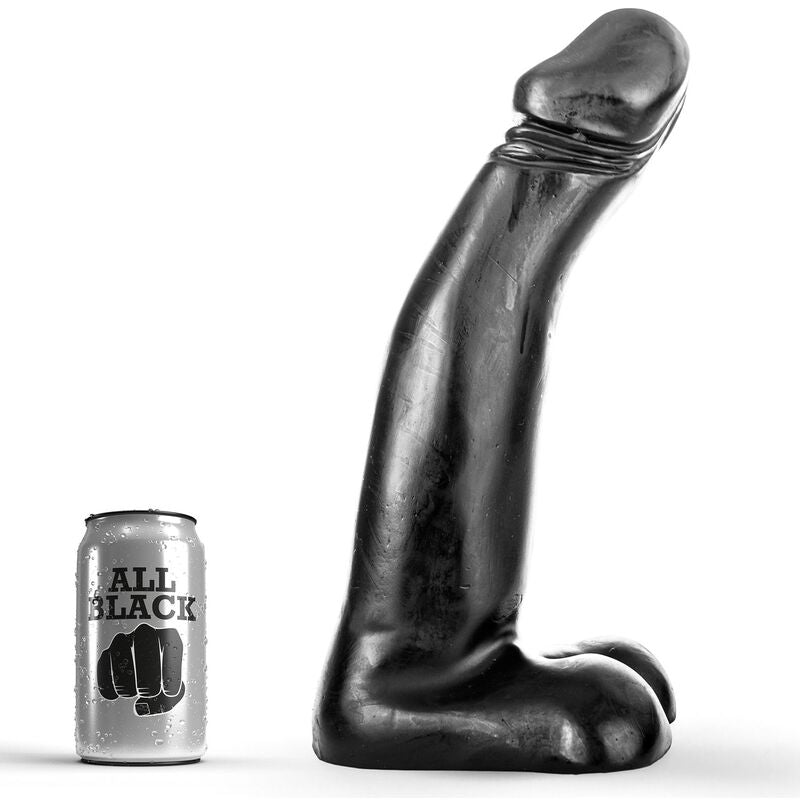 ALL BLACK - DILDO DE FISTING PRETO REALÍSTICO 29 CM - Sexshoptuga 