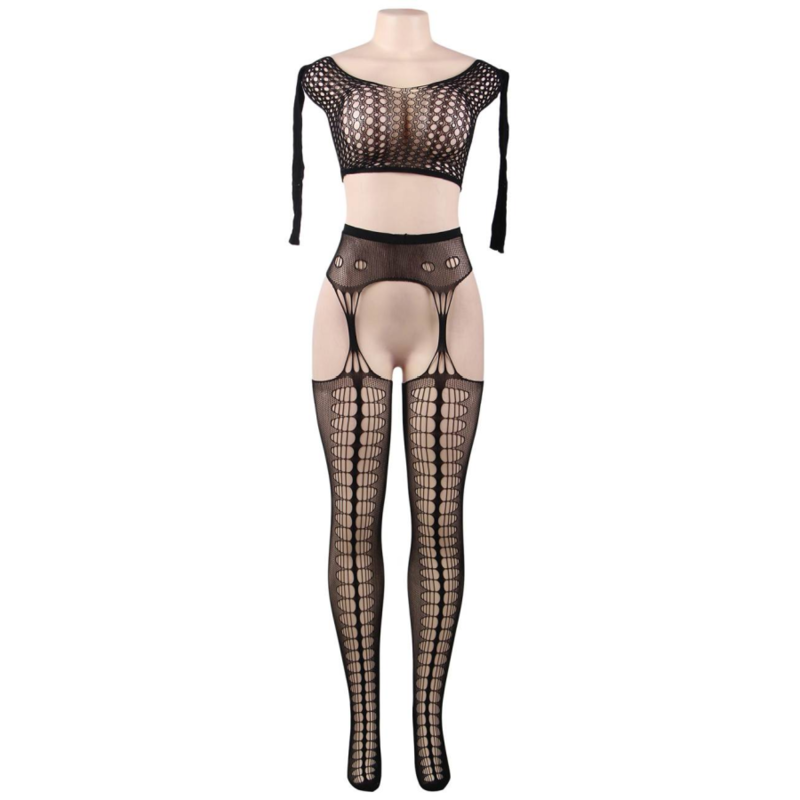 QUEEN LINGERIE - BODYSTOCKING TOP MANGA COMPRIDA S/L - Sexshoptuga  Sexshoptuga 