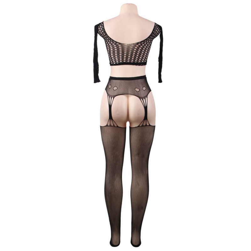 QUEEN LINGERIE - BODYSTOCKING TOP MANGA COMPRIDA S/L - Sexshoptuga  Sexshoptuga 