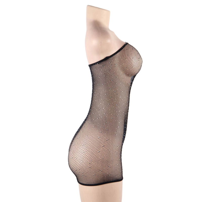 QUEEN LINGERIE - VESTIDO CORPO REDE COM DIAMANTES S/L - Sexshoptuga  Sexshoptuga 