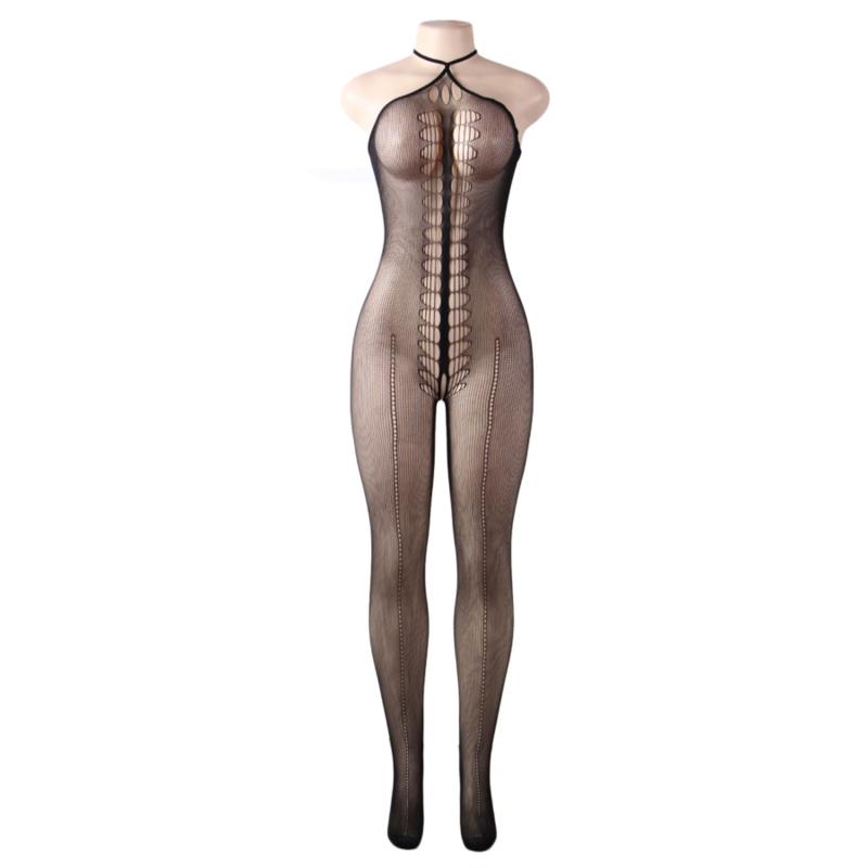 QUEEN LINGERIE - HALTER NECK BODYSTOCKING S/L - Sexshoptuga  Sexshoptuga 