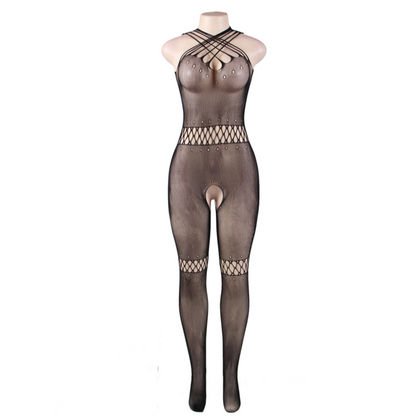 QUEEN LINGERIE - CORREIAS NECK BODYSTOCKING S/L - Sexshoptuga 