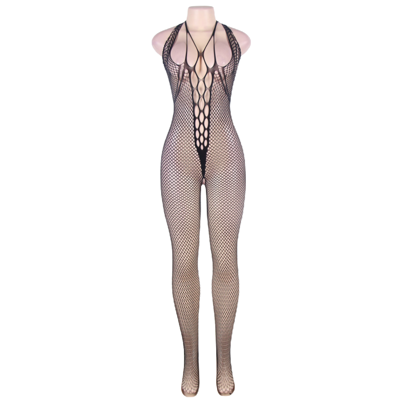 QUEEN LINGERIE - HALTER NECK E OPEN BACK BODYSTOCKING S/L - Sexshoptuga  Sexshoptuga 