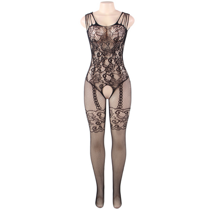 QUEEN LINGERIE - BODYSTOCKING COM ABERTURA FLOR S/L - Sexshoptuga 