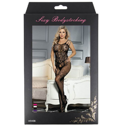 QUEEN LINGERIE - BODYSTOCKING COM ABERTURA FLOR S/L - Sexshoptuga 