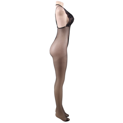 QUEEN LINGERIE - BODYSTOCKING DE REDE COM ABERTURA S/L - Sexshoptuga 