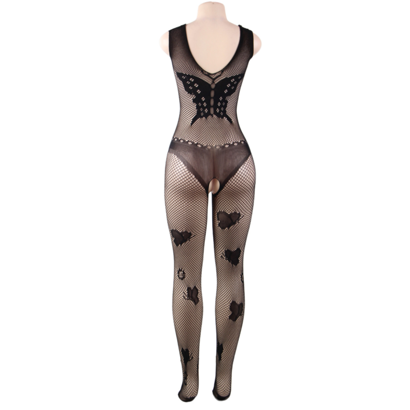 QUEEN LINGERIE - BODYSTOCKING BORDADO BORBOLETA S/L - Sexshoptuga 