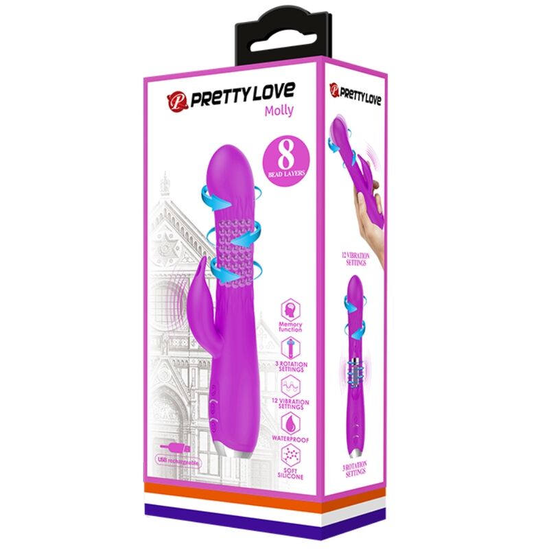 PRETTY LOVE - VIBRADOR OVE MOLLY COM ROTAO RECARREGVEL - Sexshoptuga  Sexshoptuga 