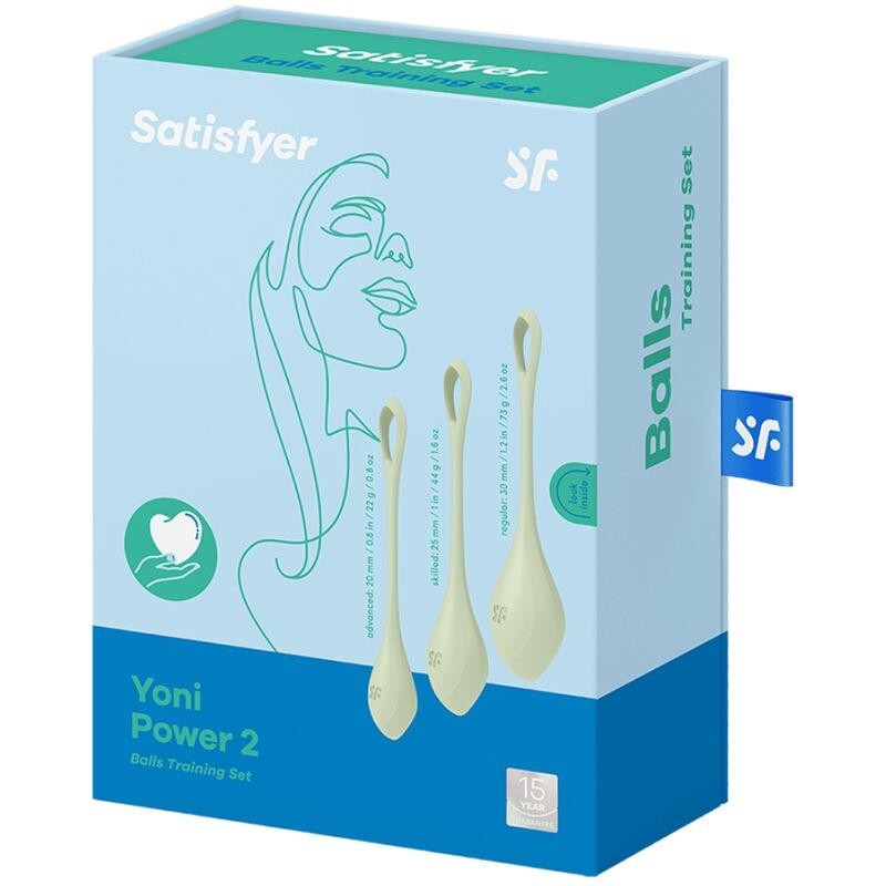 SATISFYER - CONJUNTO DE TREINO YONI POWER 2 VERDE - Sexshoptuga 