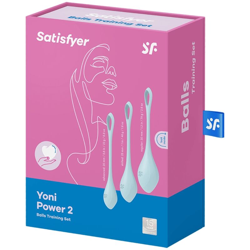 SATISFYER - CONJUNTO DE TREINO YONI POWER 2 AZUL - Sexshoptuga  Sexshoptuga 