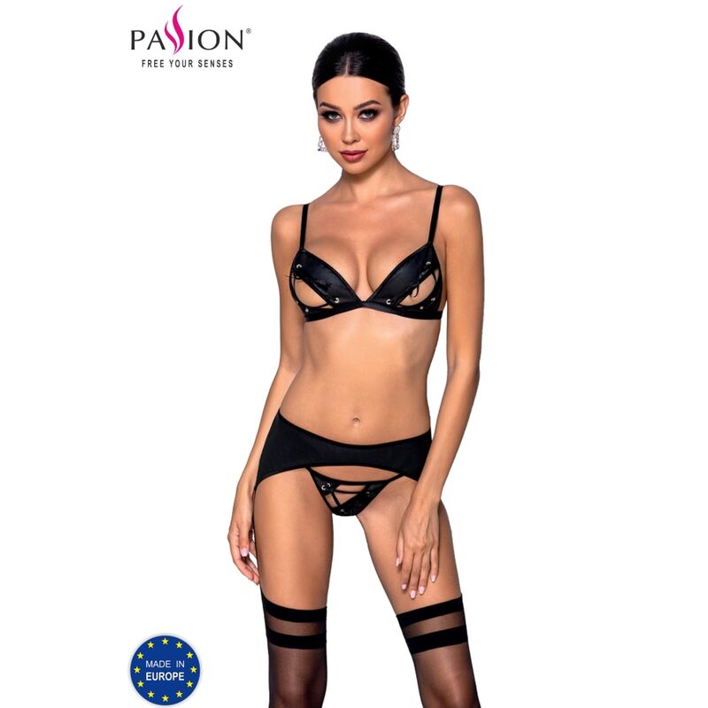 PASSION - CONJUNTO DE COURO ECOLÓGICO MILEY S/M - Sexshoptuga  Sexshoptuga 