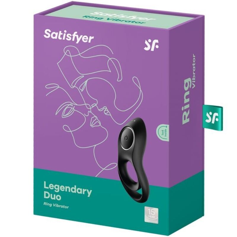 SATISFYER - VIBRADOR DE ANÉIS LENDRIO DUO PRETO - Sexshoptuga 