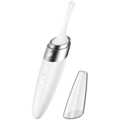 SATISFYER - ESTIMULADOR DE CLITÓRIS TWIRLING DELIGHT BRANCO - Sexshoptuga 