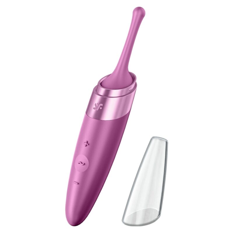 SATISFYER - ESTIMULADOR DE CLITÓRIS TWIRLING DELIGHT ROXO - Sexshoptuga 