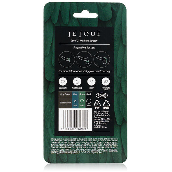 JE JOUE - ANEL DE SILICONE VERDE CHOKE MÉDIO - Sexshoptuga 