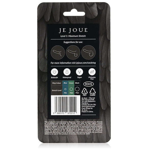 JE JOUE - ANEL DE GALO DE SILICONE DE ESTICAO MXIMA - PRETO - Sexshoptuga  Sexshoptuga 