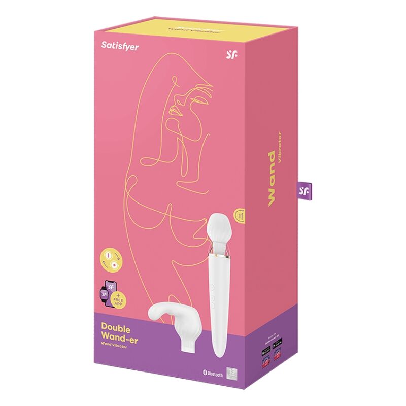 SATISFYER - APLICATIVO DOUBLE WANDER BRANCO - Sexshoptuga 