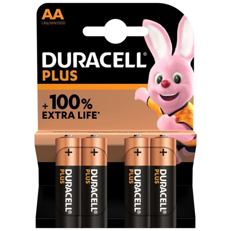 DURACELL - PLUS POWER 100 BATERIA ALCALINA AA LR6 4 UNIDADE Sexshoptuga 