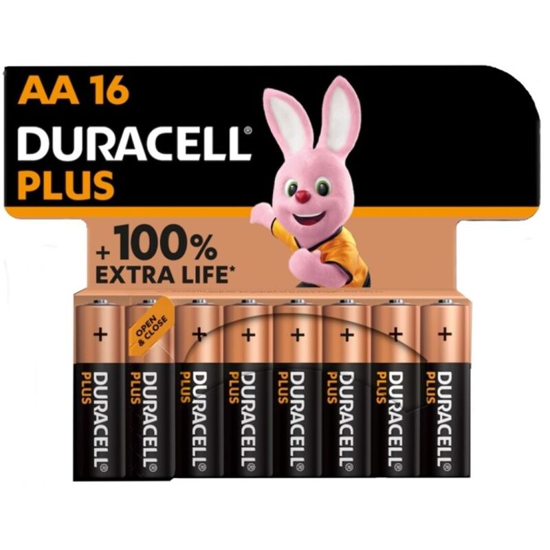 DURACELL - PLUS POWER 100 BATERIA ALCALINA AA LR6 16 UNIDADE Sexshoptuga 