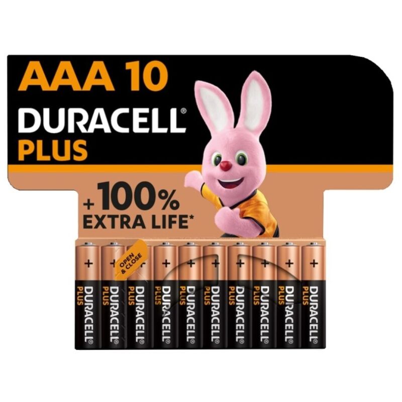 DURACELL - PLUS POWER 100 BATERIA ALCALINA AAA LR03 10 UNIDADE Sexshoptuga 