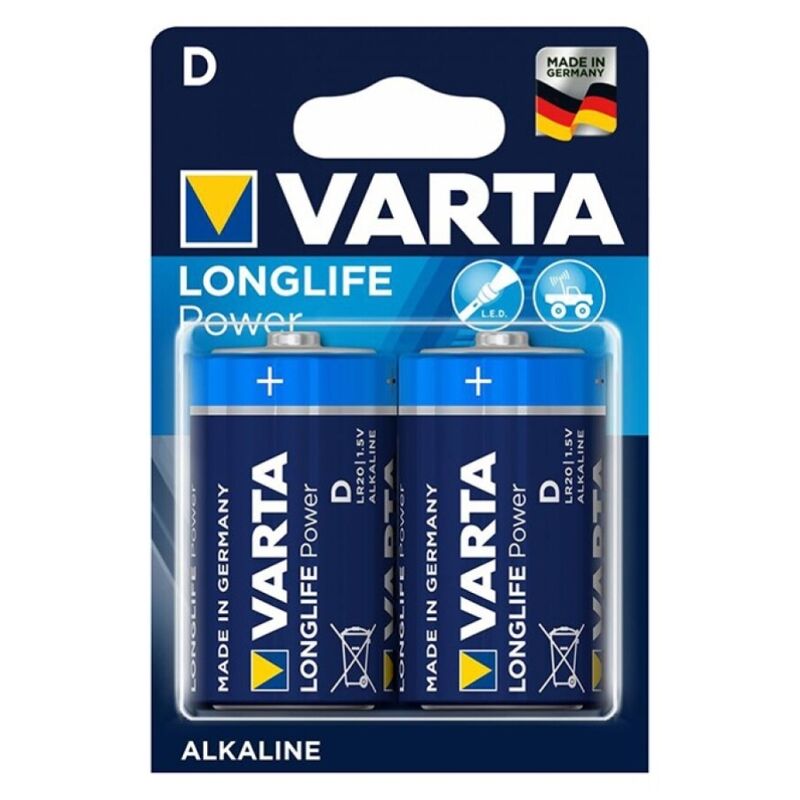 VARTA - LONGLIFE POTÊNCIA ALCALINA BATERIA D LR20 2 UNIDADE - Sexshoptuga  Sexshoptuga 