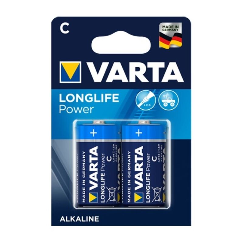 VARTA - LONGLIFE POTÊNCIA ALCALINA BATERIA C LR14 2 UNIDADE - Sexshoptuga  Sexshoptuga 