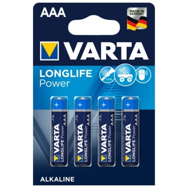 VARTA - BATERIA ALCALINA DE POTÊNCIA LONGLIFE AAA LR03 4 UNIDADE - Sexshoptuga  Sexshoptuga 