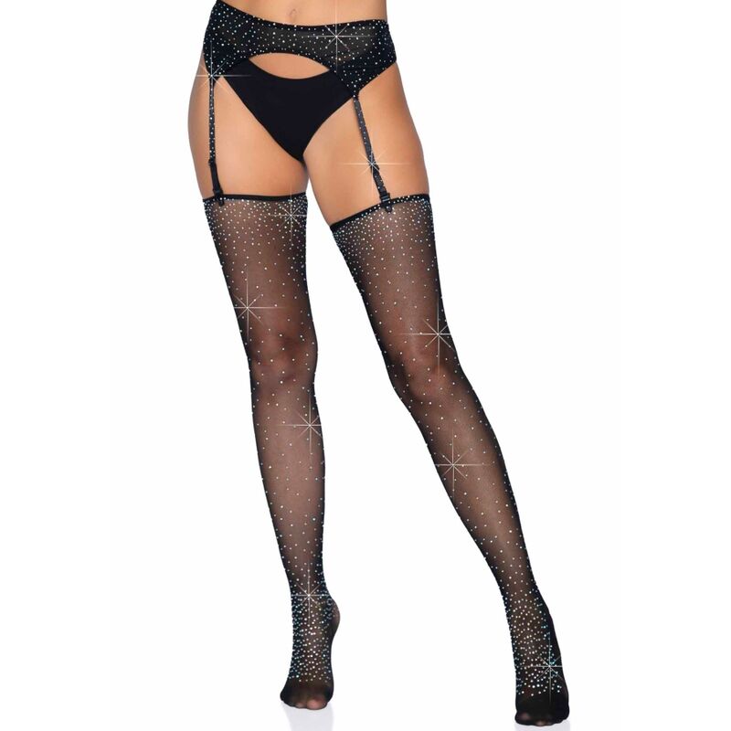 LEG AVENUE - CONJUNTO DE CINTA-LIGA E MEIAS TAMANHO ÚNICO - Sexshoptuga  Sexshoptuga 