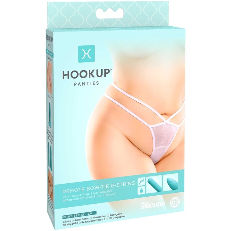 HOOK UP PANTIES - REMOTE BOW-TIE G-STRING SIZE XL/XXL - Sexshoptuga 