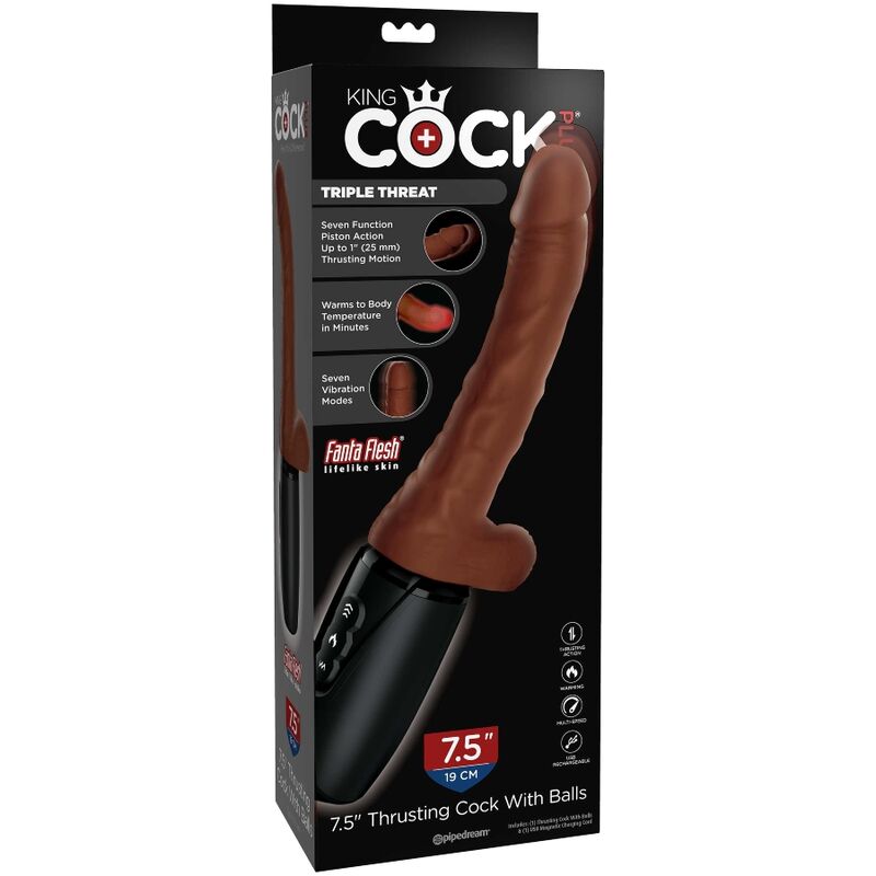 KING COCK - PLUS TRIPLE THREAT TOM DE PELE CASTANHO - Sexshoptuga 