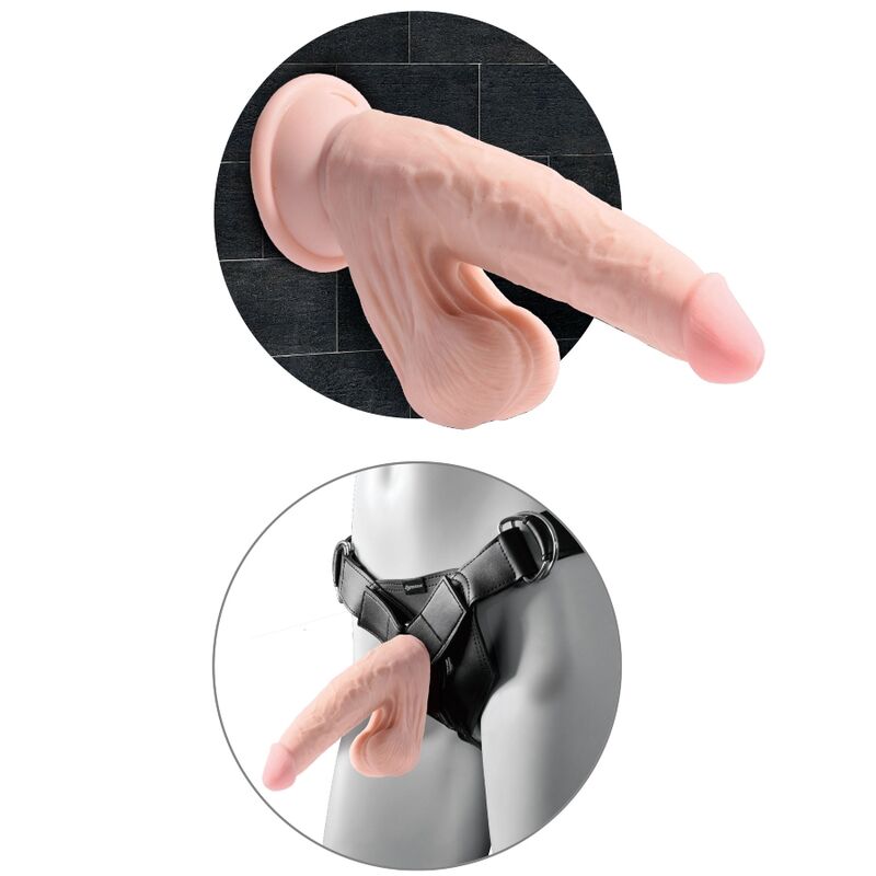 KING COCK - PLUS 3D DILDO BALANANDO BOLAS 24.5 CM PELE CLARA - Sexshoptuga 