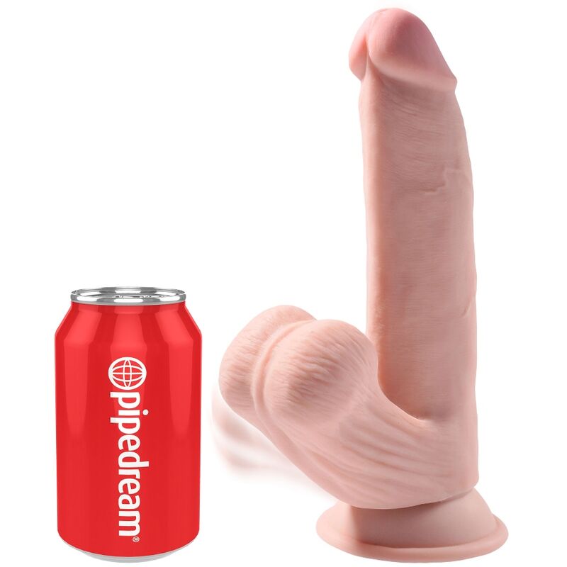 KING COCK - PLUS 3D DILDO BALANANDO BOLAS 24.5 CM PELE CLARA - Sexshoptuga 