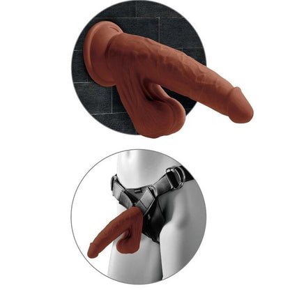 KING COCK - PLUS 3D BOLAS DE BALANO DE DILDO 24.5 CM CASTANHO - Sexshoptuga 