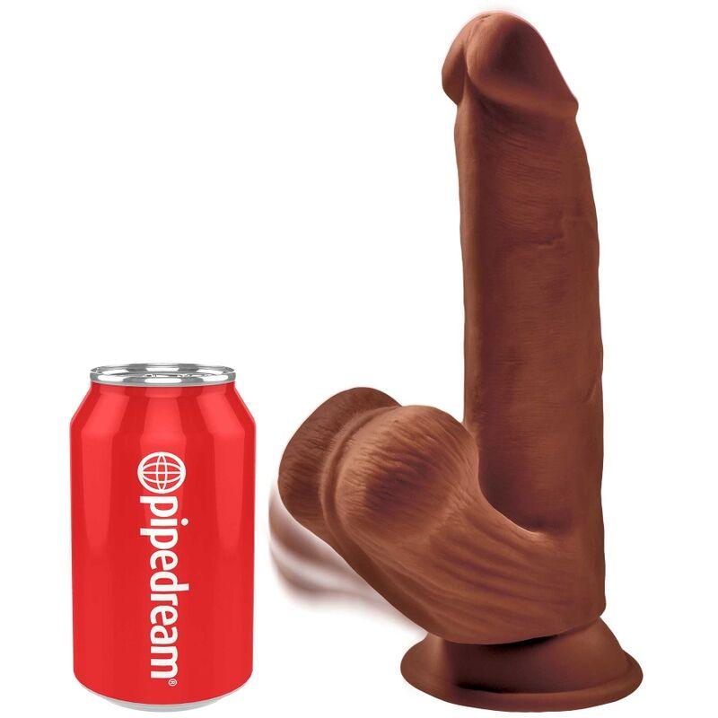 KING COCK - PLUS 3D BOLAS DE BALANO DE DILDO 24.5 CM CASTANHO - Sexshoptuga 