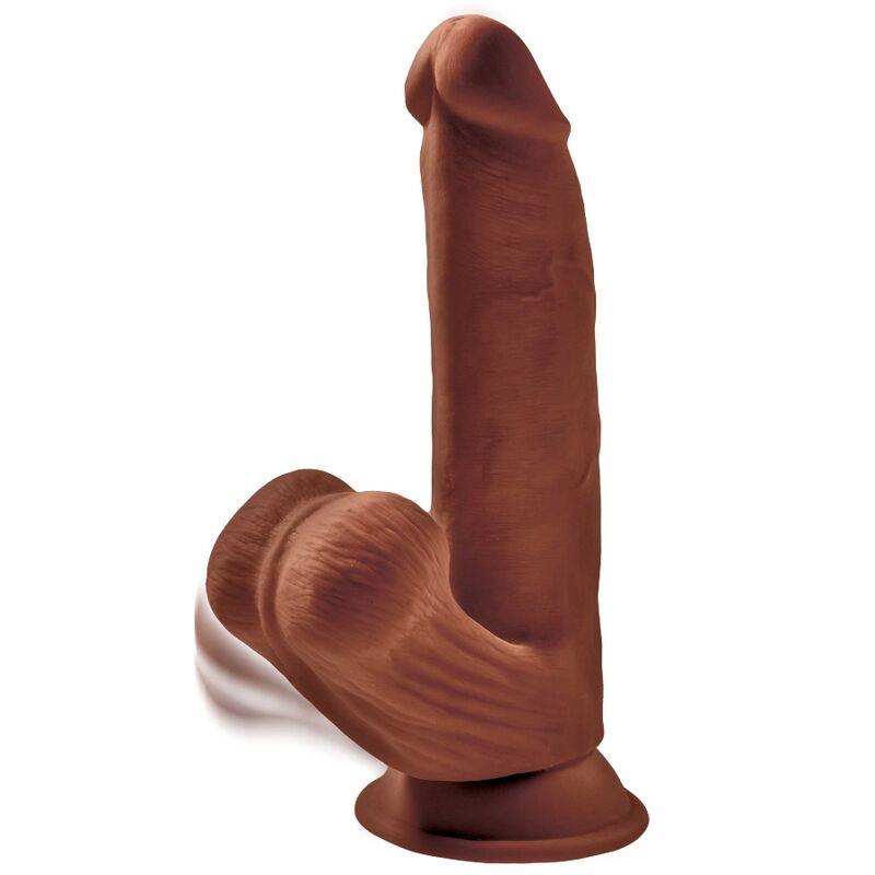 KING COCK - PLUS 3D BOLAS DE BALANO DE DILDO 24.5 CM CASTANHO - Sexshoptuga 