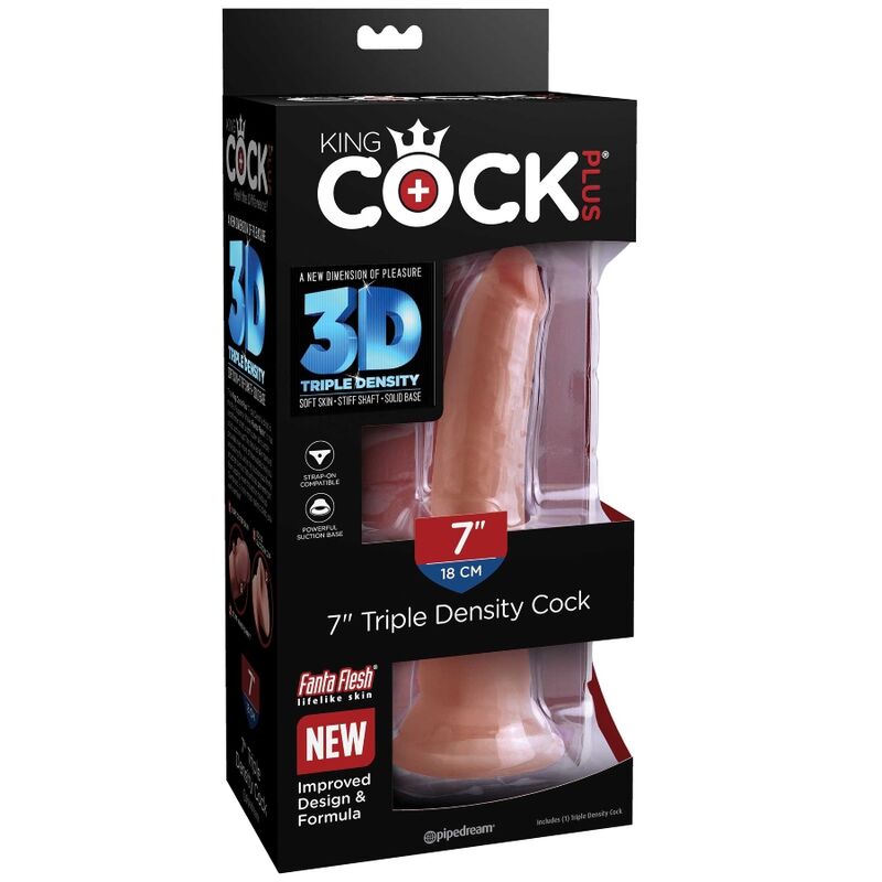 KING COCK - PLUS 3D DILDO TRIPLA DENSIDADE 18 CM - Sexshoptuga 