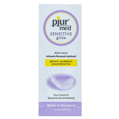 PJUR - MED SENSITIVE GLIDE LUBRIFICANTE  BASE DE GUA 2 ML - Sexshoptuga 