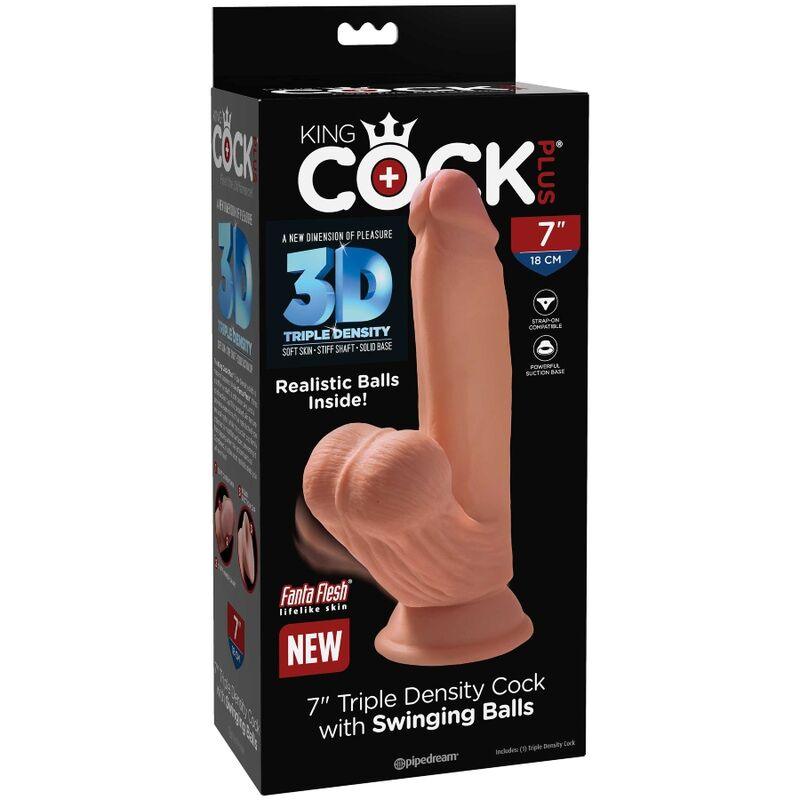 KING COCK - PLUS BOLAS DE BALANO DE DILDO 3D 15.2 CM - Sexshoptuga 