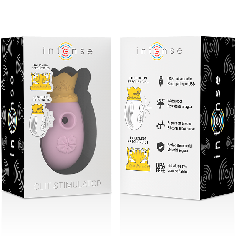 INTENSE - ESTIMULADOR DE CLITÓRIO 10 FREQUÊNCIAS DE LAMBEDURA E SUCO - ROSA - Sexshoptuga  Sexshoptuga 