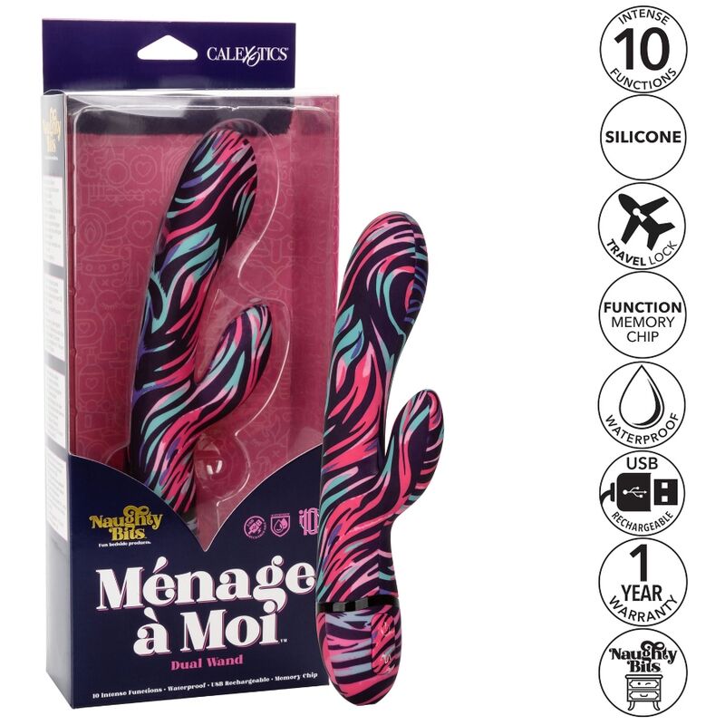 CALEXOTICS - VIBRADOR DE VARINHA DUPLA MENAGE A MOI - Sexshoptuga  Sexshoptuga 