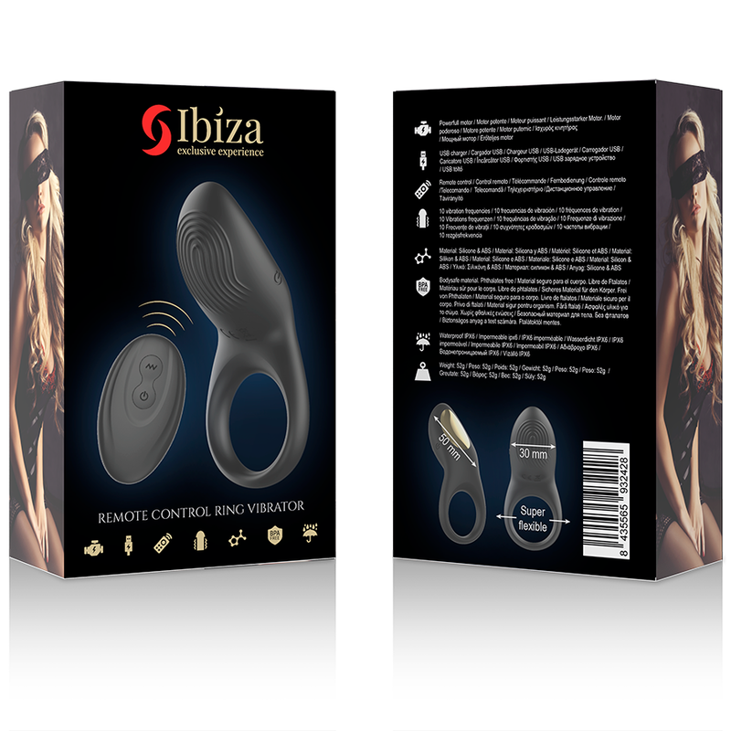 IBIZA - ANEL VIBRADOR DE CONTROLE REMOTO FULL CONTACT - Sexshoptuga  Sexshoptuga 