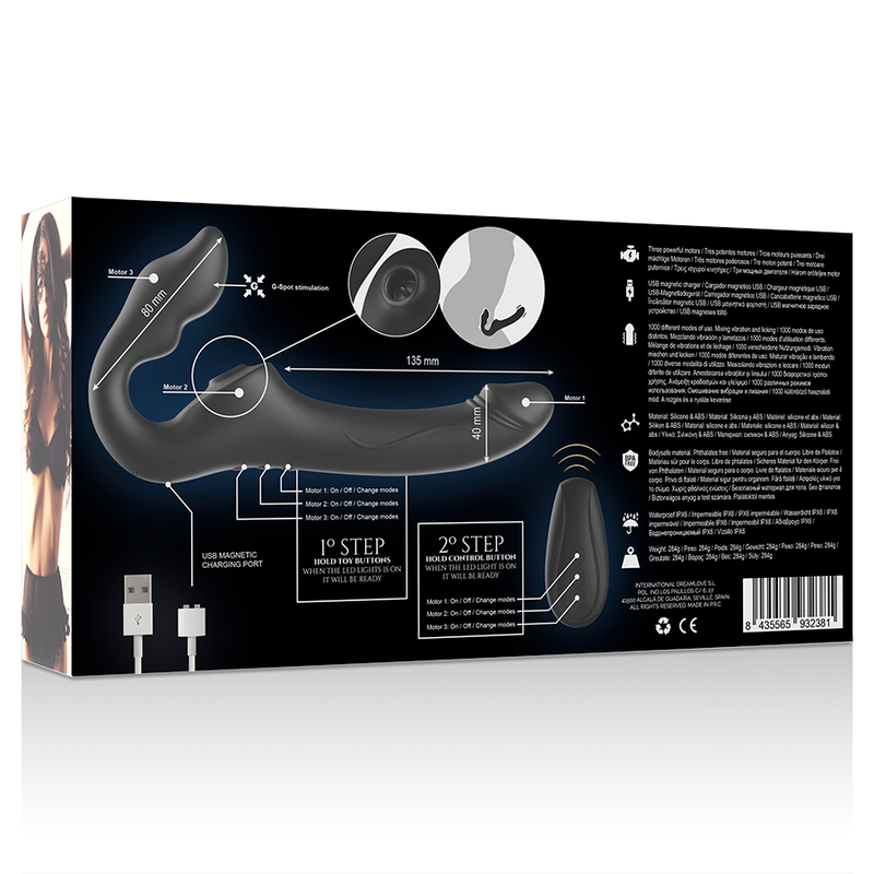 IBIZA - VIBRADOR STRAPLESS DE CONTROLE REMOTO 3 MOTORES 1000 COMBINAÕES. - Sexshoptuga  Sexshoptuga 