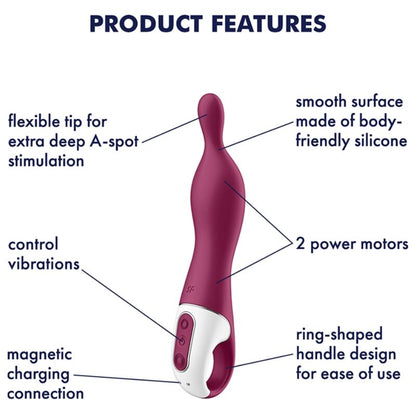 SATISFYER - VIBRADOR AMAZING 1 ASPOT BERRY - Sexshoptuga 